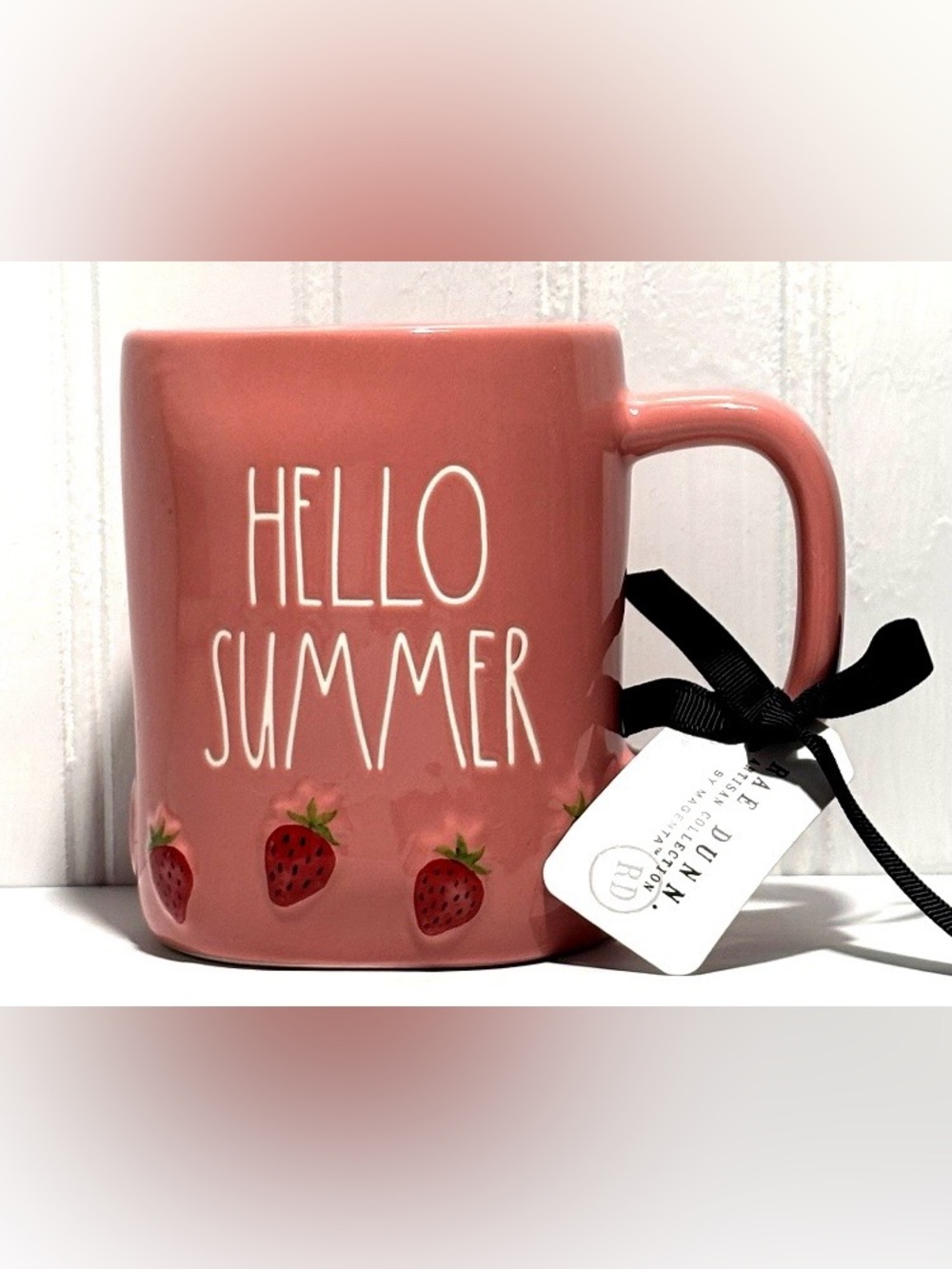 Rae Dunn Hello Summer Strawberry Ceramic Mug NWT